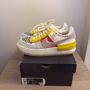 Nike Air Force 1 Low Shadow "Patchwork" Sail-Blue-Doll SZ 7 [DM8076-100]